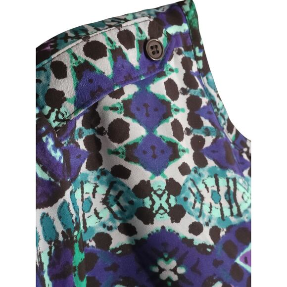 Anthropologie Maeve Frequencies‎ Shirt Dress Blue Purple Black Women's X Small - Picture 10 of 12